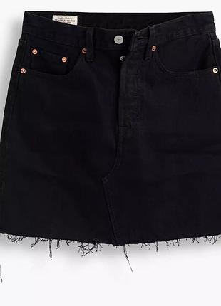 Жіноча мініспідниця levi's high rise deconstructed skirt чорна