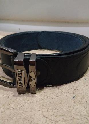 Мужской кожаный ремень emporio armani black