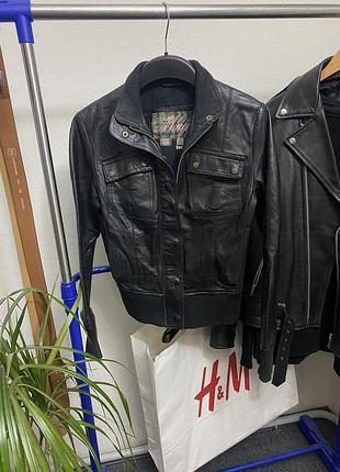 Куртка mango real leathers шкіряна бомбер стильний актуальний 3