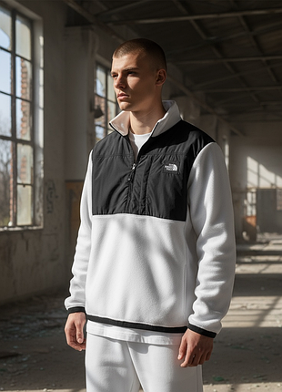 Теплая флисовая кофта анорак тн tnf north face качественная мужская полузамок