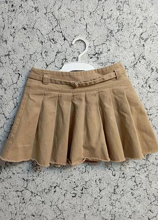Бежева спідниця в складку zara kids (розмір 134, на 9 років) / спідниця-теніска зара