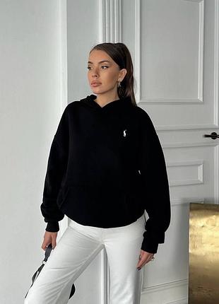 Якісна жіноча кофта худі поло ральф polo ralph турецького виробництва оверсайз стильна однотонна l