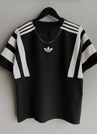 Оверсайз футболка с вышивкой адидас adidas качественная премиум мужская молодежная