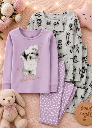 Пижама на девушку 2-piece 100% snug cotton pjs carters размер 24м на девушку