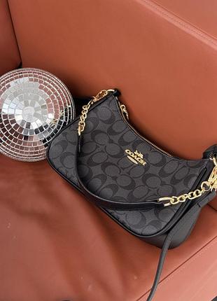 Женская сумка coach bolso de hombro teri через плечо черная коуч тери