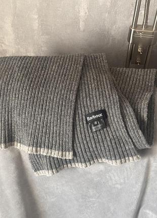 Шарф barbour вовняний сірий