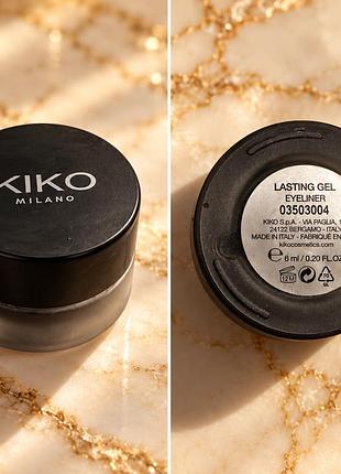 Kiko milano lasting gel eyeliner  — гелева підводка для очей, 6 мл