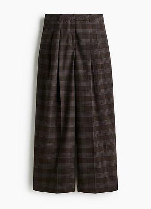 Широкі брюки в клітинку із преміум лінійки h&m edition, щільна та мʼякі, посадка низька-скредня