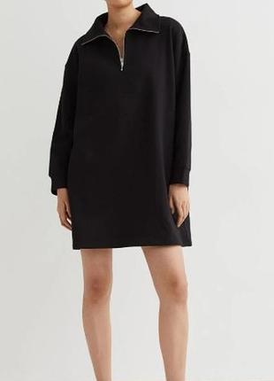 Платье-свитер с воротником h&amp;m а1511-1014091 черная,размер xl