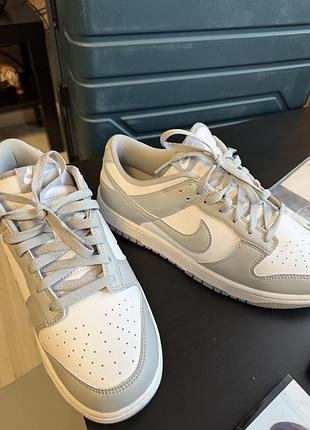 Кросівки nike dunk low білі з сірим