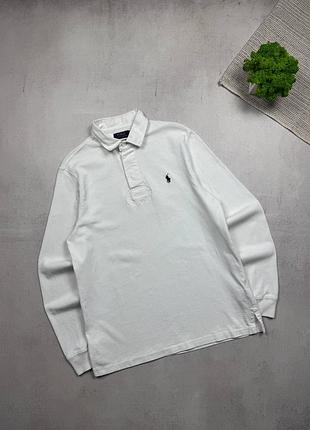Кофта поло лонгслів регбійка біла polo ralph lauren оригінал преміальна old money