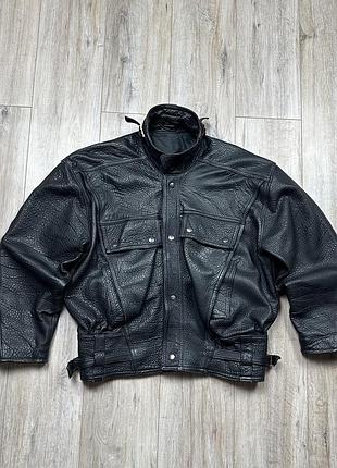 Вінтажна шкіряна куртка vintage 90s leather military aviator jacket bomber бомбер авіатор винтаж кожаная куртка оверсайз мотокуртка motorcycle