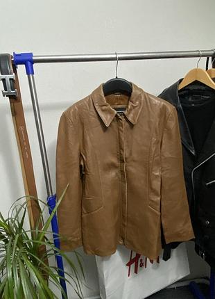 Шкіряна вінтажна куртка bod & christensen real leather ретро шкіра бомбер кожа 3
