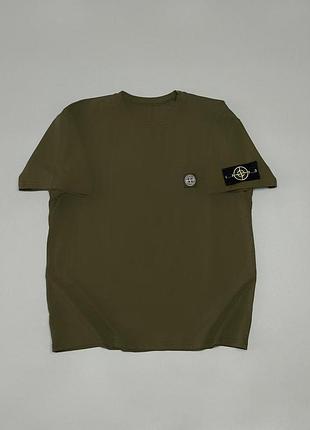 Футболка хаки патч stone island