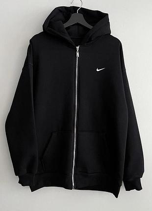 Базовая теплая соп худи кофта на молнии качественная найк nike однотонная мужская на флисе оверсайз l