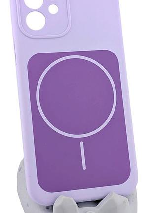 Чехол magnetic vision для apple iphone 12 бампер с микрофиброй сиреневый