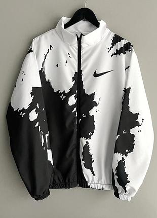 Стильная премиум ветровка мужская весенняя куртка найк nike турецкого производства принтована с воротником xl