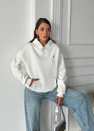 Якісна жіноча кофта худі поло ральф polo ralph турецького виробництва оверсайз стильна однотонна l