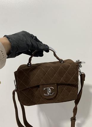 Нова шоколадна сумка крос боді chanel 4