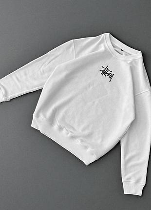 Премиум свитшот stussy стусси оверсайз мужской качественный турецкого производства однотонный