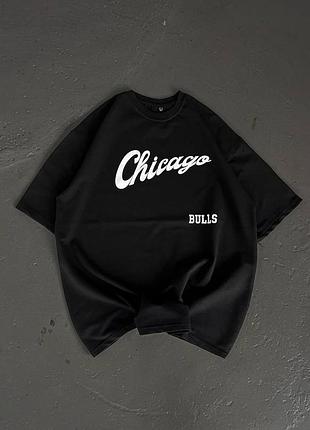 Премиум футболка с принтом чикаго chicago bulls мужская оверсайз стильная турецкого производства l