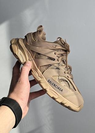 Трендові жіночі кросівки balenciaga track sand beige масивні з оригінальною коробкою преміум якісні 40