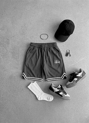 Трендовые премиум шорты стусси stussy с полосками оверсайз качественные унисекс xl