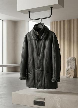 Мужская натуральная дубленка (размер 58-60 / 4xl), плотный натуральный мех, премиум качество
