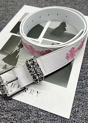 Ремінь chrome hearts білий