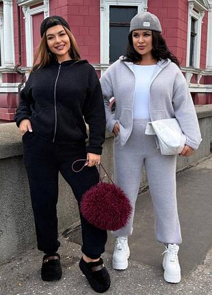 Качественный стильный женский костюм из альпаки