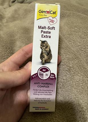 Ветеринарія gimcat malt-soft paste extra для виведення шерсті