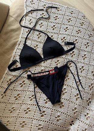 Збірний купальник темно-синій tommy hilfiger
