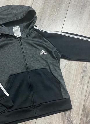 Кофта дитяча adidas на змійці з капюшоном 116 см
