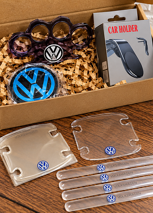 Подарочный набор для автомобилиста volkswagen - аксессуары для авто в крафтной коробке