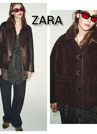 Двостороння дублянка zara m розмір, коричнева 3046/371/700
