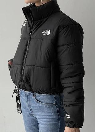 Жіноча чорна укорочена куртка the north face