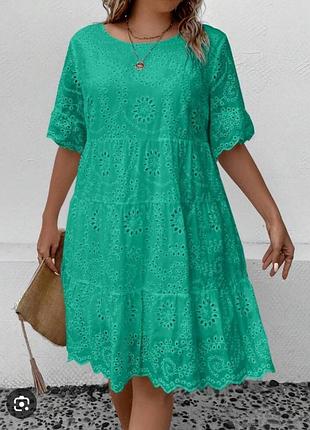 Платье- туника с вышивкой shein curve роз. 58-60