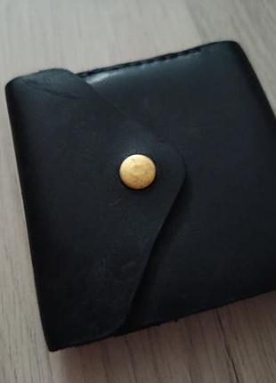 Чорний шкіряний гаманець lucky