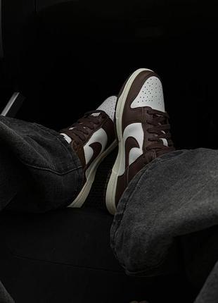 Кросівки унісекс nike dunk low білі з коричневим