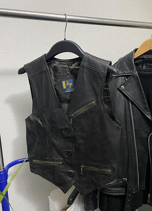 Шкіряна жилетка sija 1949 real leathers кожа байкерська 3