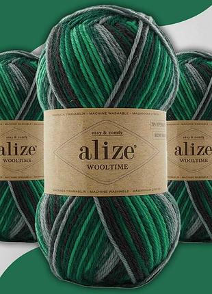 Шкарпеткова селекційна пряжа (нитки для в'язання) alize wooltime (№ 11012), 100г,  200m / 99002
