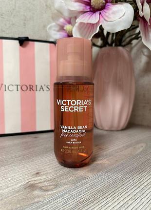 Парфюмированный увлажняющий спрей для тела victoria’s secret vanilla bean macadamia hair &amp; body mist.