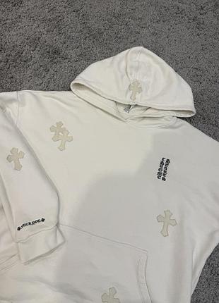 Худі chrome hearts біле з принтом хрестів