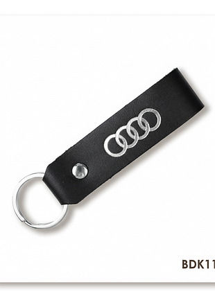 Брелок-петля для авто audi (чорний, срібне тиснення)