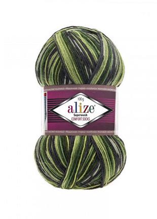 Шкарпеткова селекційна пряжа (нитки для в'язання) alize superwash comfort (№ 2696), 100г,  420m / 99003