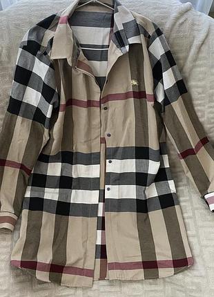 Жіноча сорочка burberry в клітинку, бавовна
