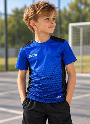 Футболка mitre proflow для хлопчика 128–134см, 8-9 років, спортивна, футбольна форма, тренувальна