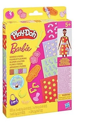 Набір play-doh barbie «квіти та квіткові композиції», 4 аркуші з викрійками для ліплення, b0dntssyw5