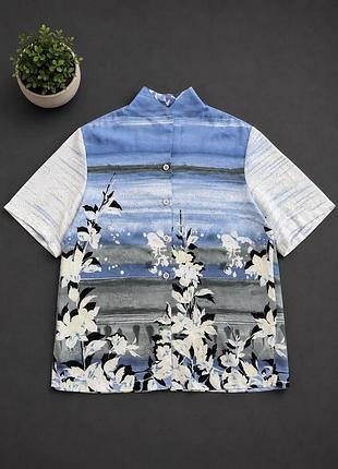 Japanese brand vintage japanese style y2k abstract floral button up shirt футболка