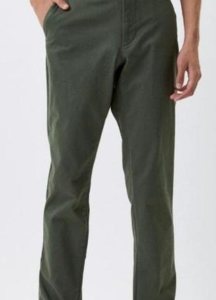 Мужские брюки чинос h&amp;m slim fit stretch (хаки / темно-зеленые), размер w30